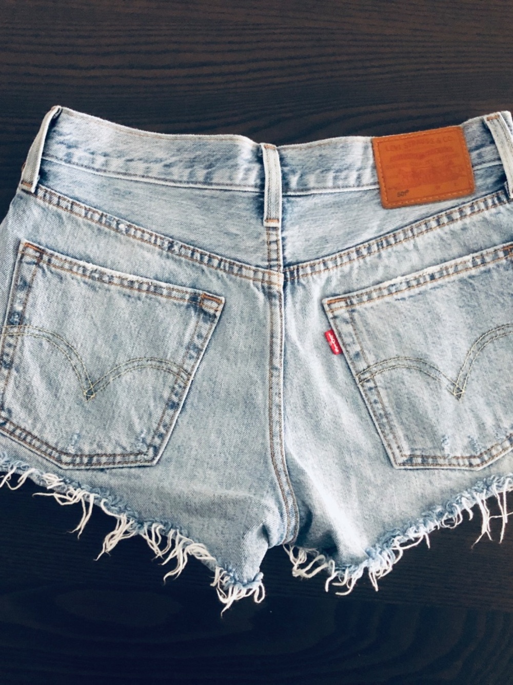 Levi's Premium 501 Original Distressed Denim Cutoff Shorts Size 26